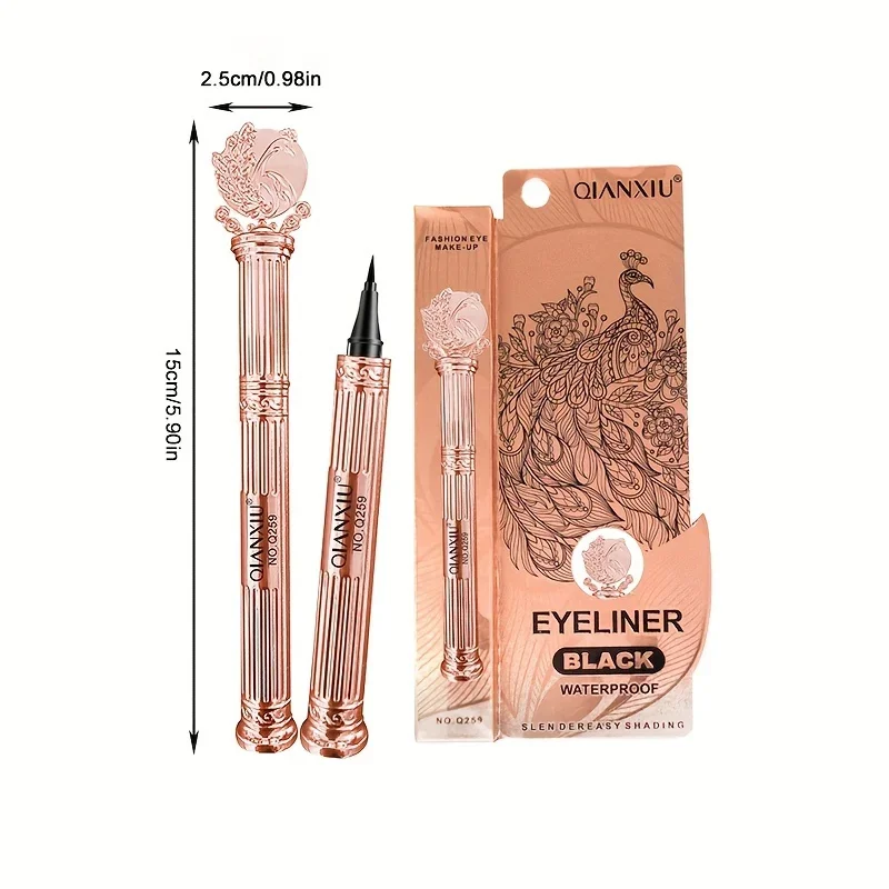 Rose Gold Liquid Eyeliner - อายไลเนอร์สีดําธรรมชาติคุณภาพสูง กันน้ํา แห้งเร็ว ติดทนนาน