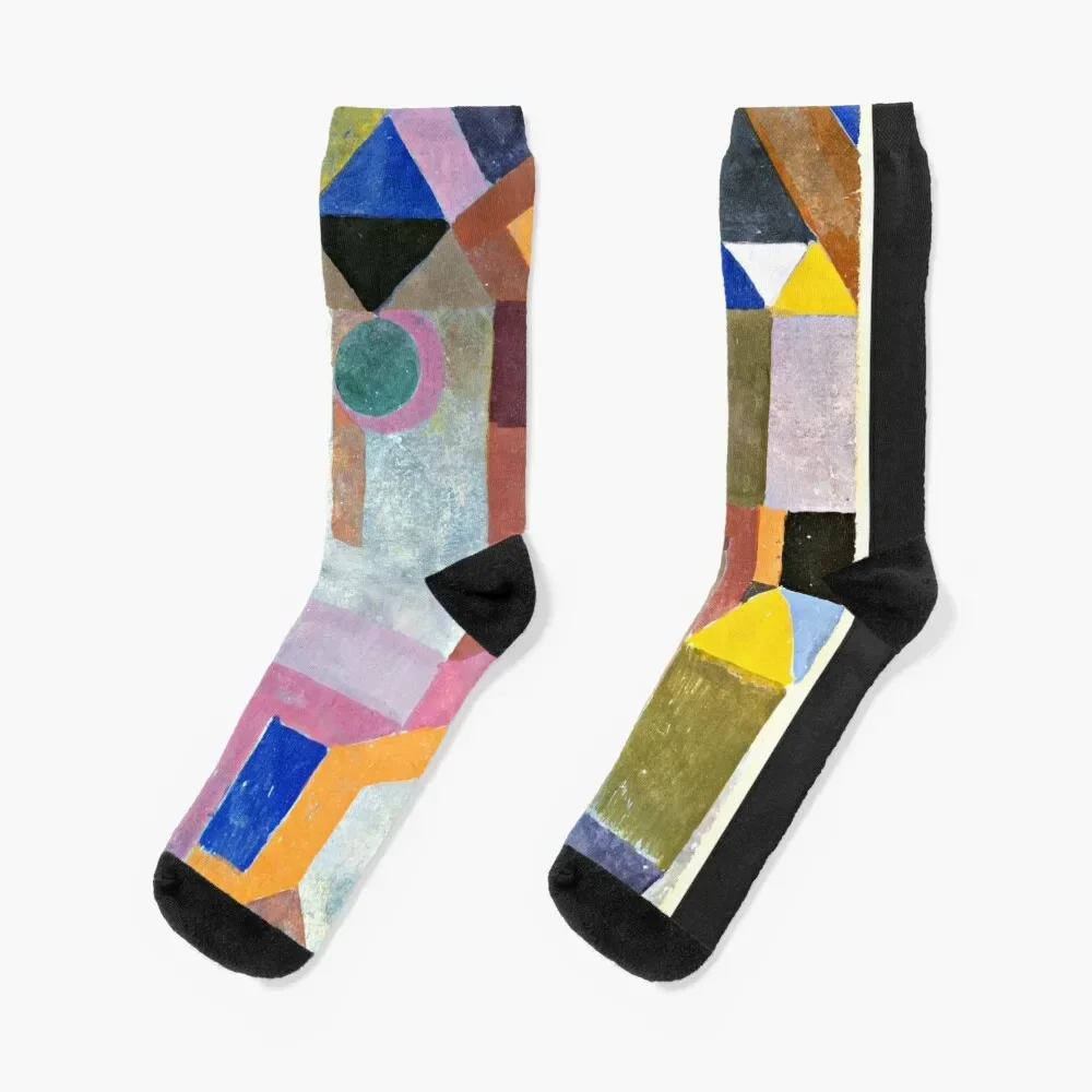 Paul Klee - Colorful Architecture, famous Klee painting Socks custom sports hiking golf sport Socks Men Women's