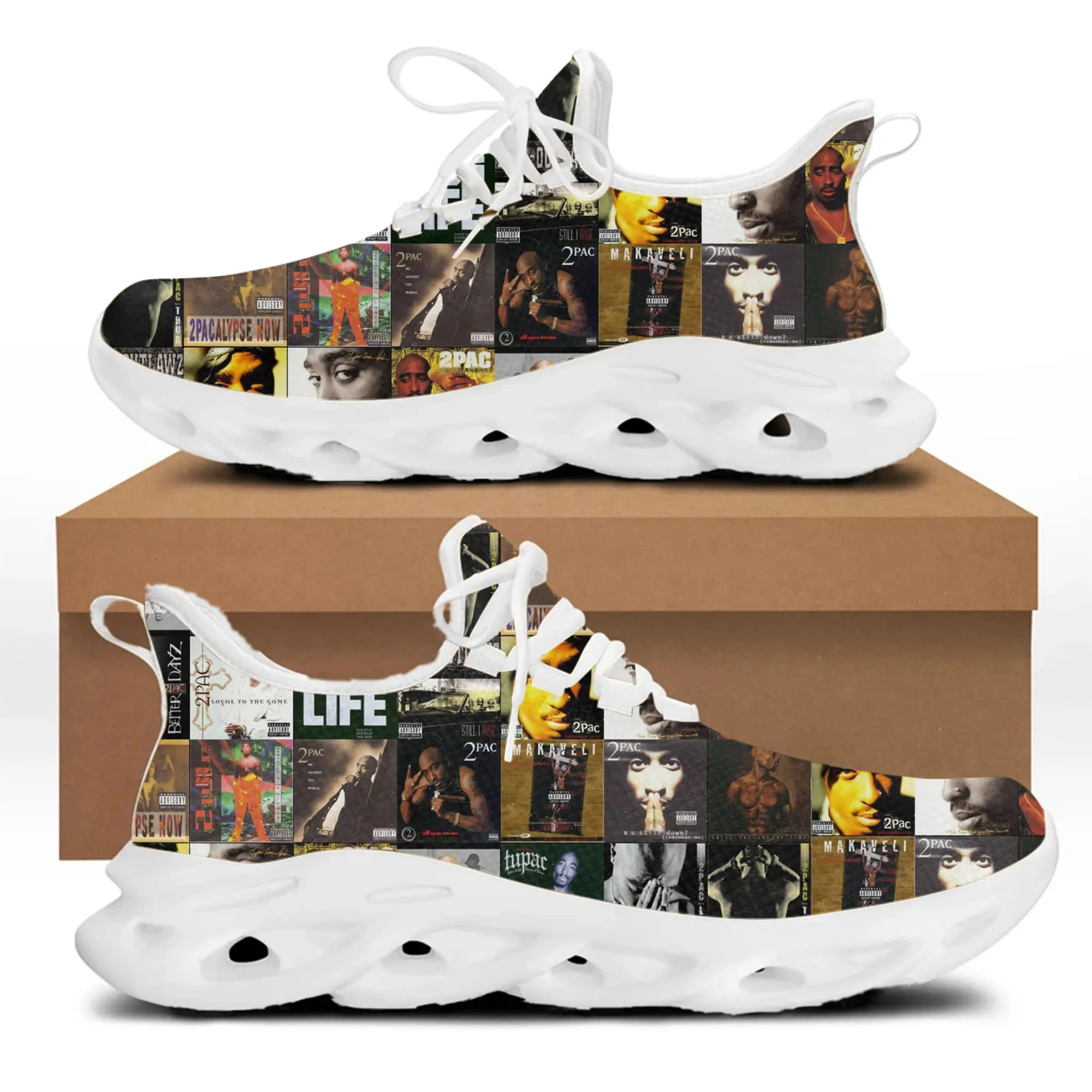 Rap 2Pac Tupac Flats Sneakers Mens Womens Sports Running Shoes All Eyez on Me High Quality DIY Sneaker Custom Made Shoe