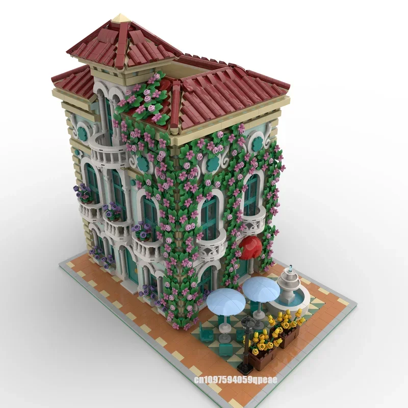 5466 Buah Laris Kota Penjualan Terlaris Street View Moc-212807 Modular Viii Model Puzzle Kustom Diy Ide Kreatif Mainan Anak Hadiah Ulang Tahun