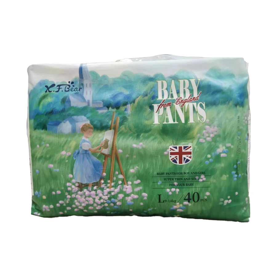 Jednorazowe spodnie do chodzenia dla niemowląt Xiaofeixiong, lekkie i oddychające, z wydłużonym stanem zapobiegającym zmarszczkom w talii dziecka.