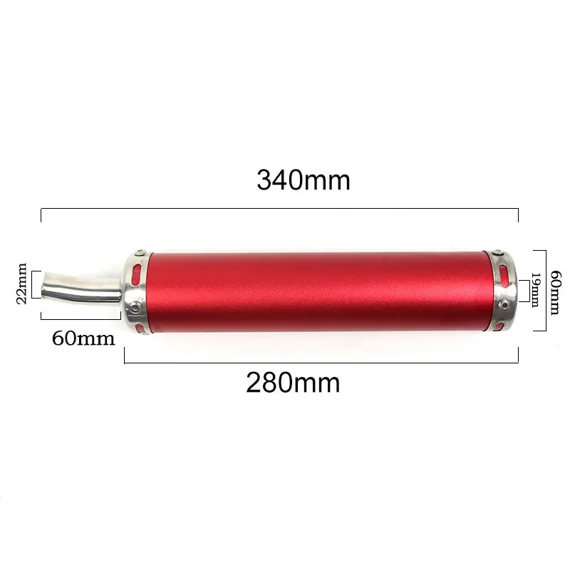 60x280mm Universal Two stroke Scooter Dirt Motorcycle Racing Exhaust Muffler Silence Silencer 2 Stroke Moto Exhaust Pipe Muffler