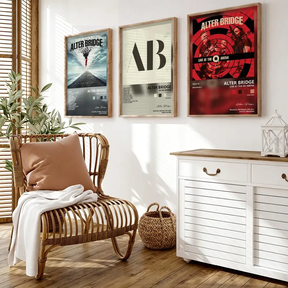 A-Alter Bridge Album Poster Wall Stickers HD Painting Self Adhesive Art Decals for Bedroom Living Room Home Decor