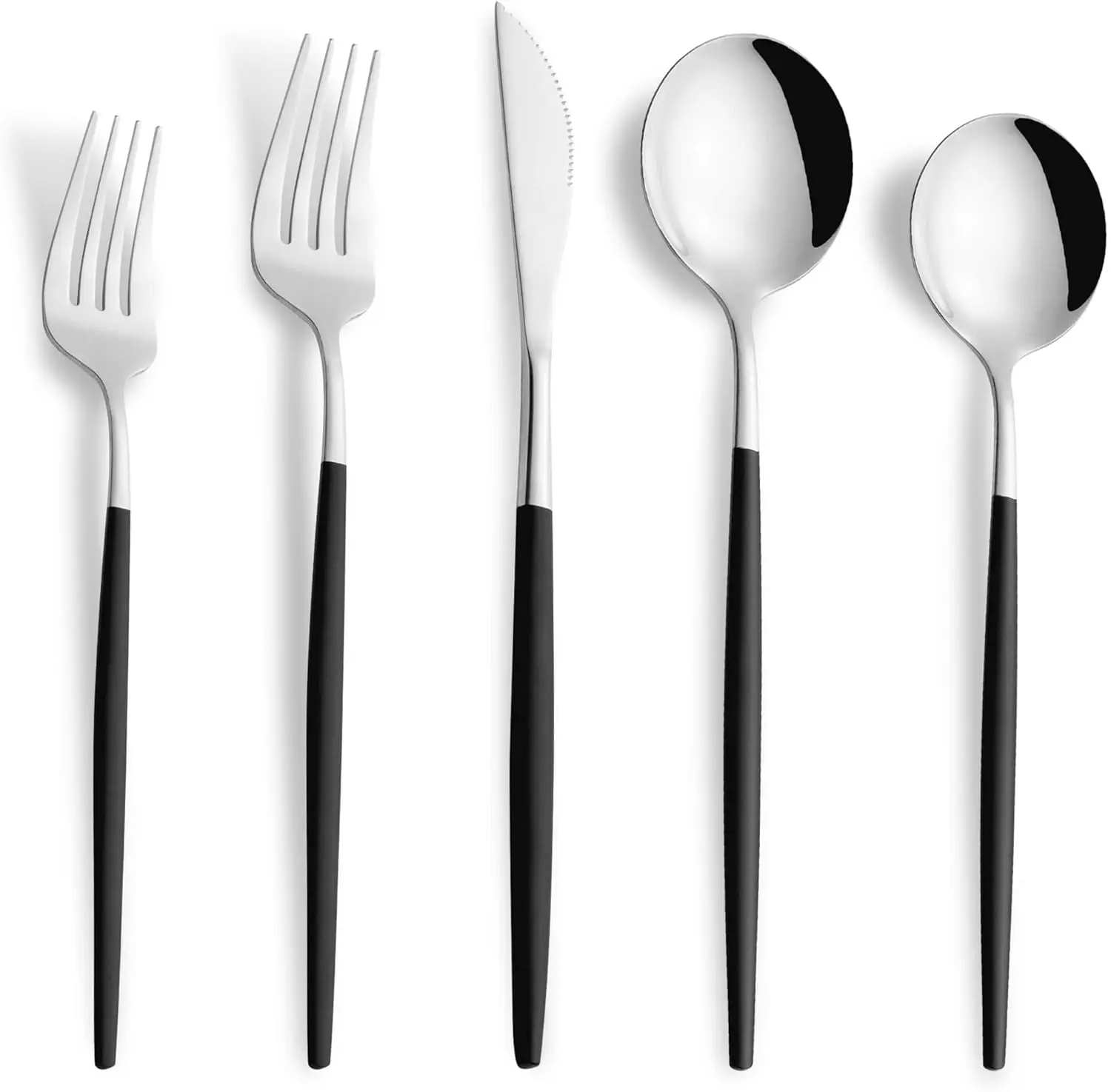 

40-Piece Stainless Steel Silverware Set for 8, Dishwasher Safe Flatware with Forks Spoons Knives