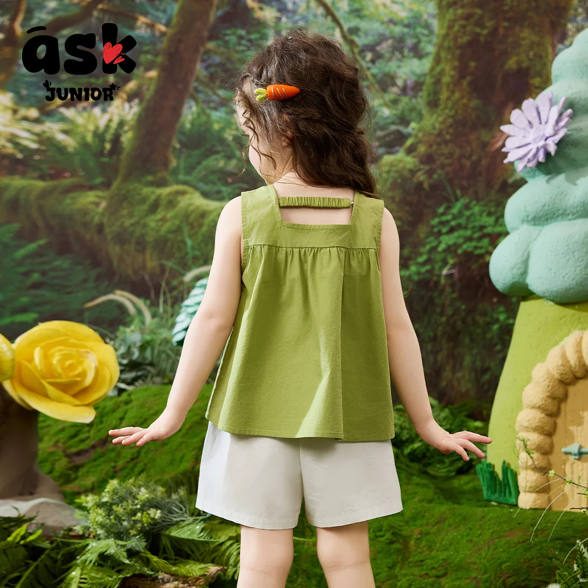 اسأل بدلة الأطفال الصغار الصيفية بدون أكمام سترة علوية غير رسمية شورت فجل موري بنات طقم مكون من قطعتين