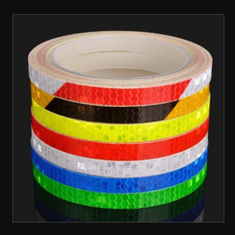 5Pcs Reflective Tape for Bike Wheels Recessive Reflection Safety Strips Fade Proof Resistant Cycling Accessory Red