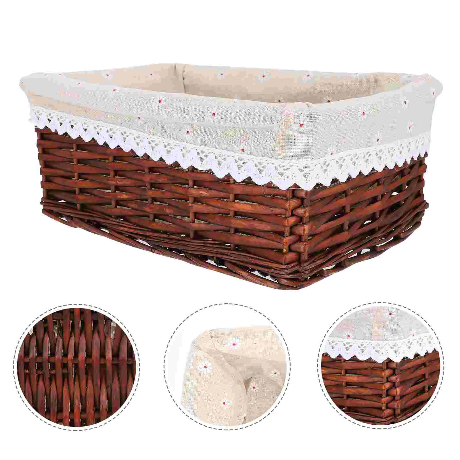 

Storage Bins Toy Kitchen Sorting Basket Wicker Dressing Table Laundry Bamboo Wooden Baby Sundries