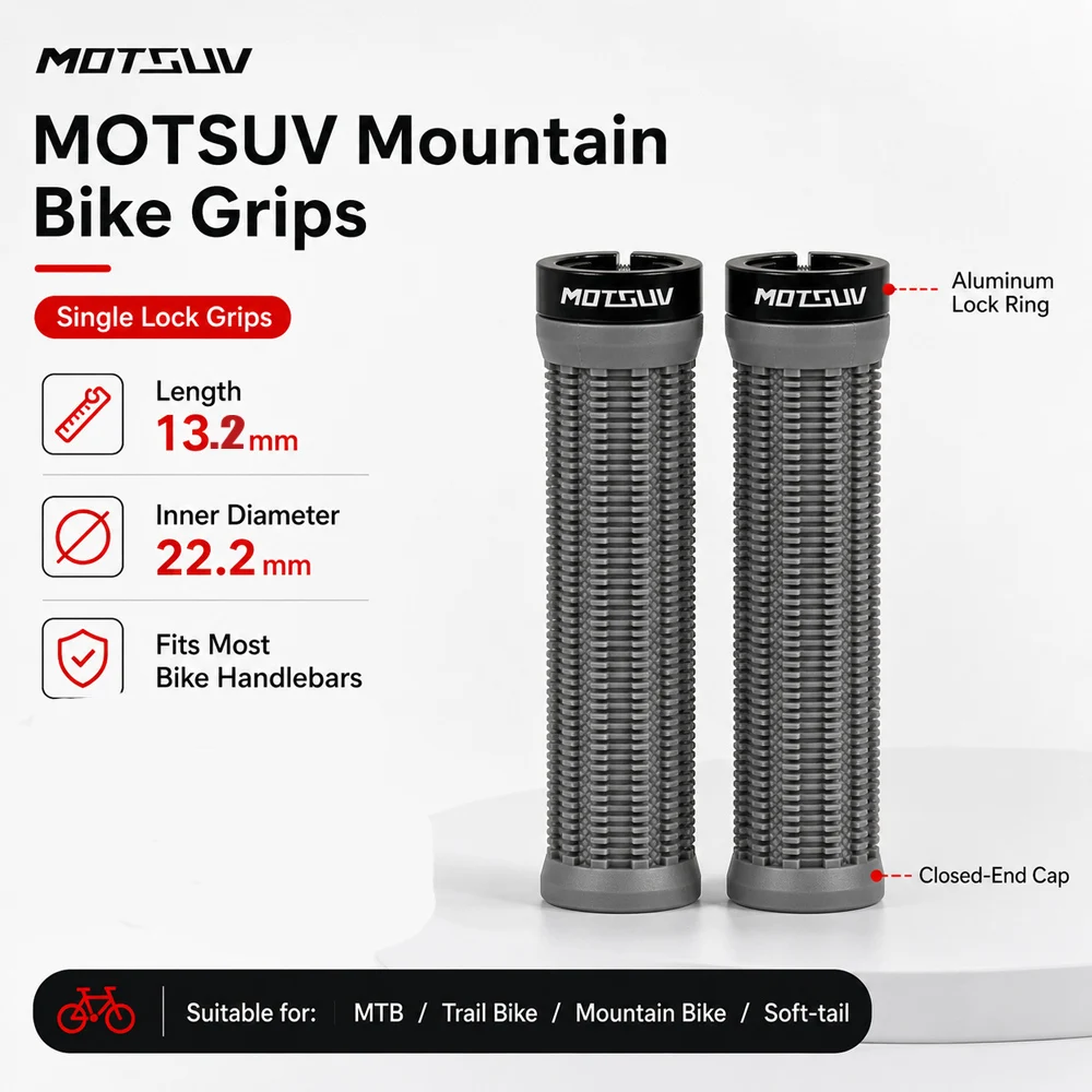 Mountainbike-Griffabdeckung, Universal-Griffabdeckung für BMX-Fahrräder, ultraleicht, rutschfest, universell passend. – Detail 9