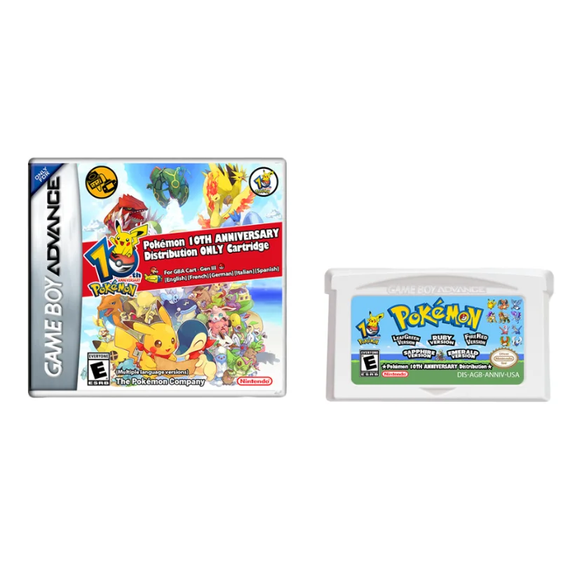 New GBA Pokemon Event 10th Anniversary Distribution ONLY Cartridge For GBA Cart - Gen III Game Card Hobbies Collection Gift Toys