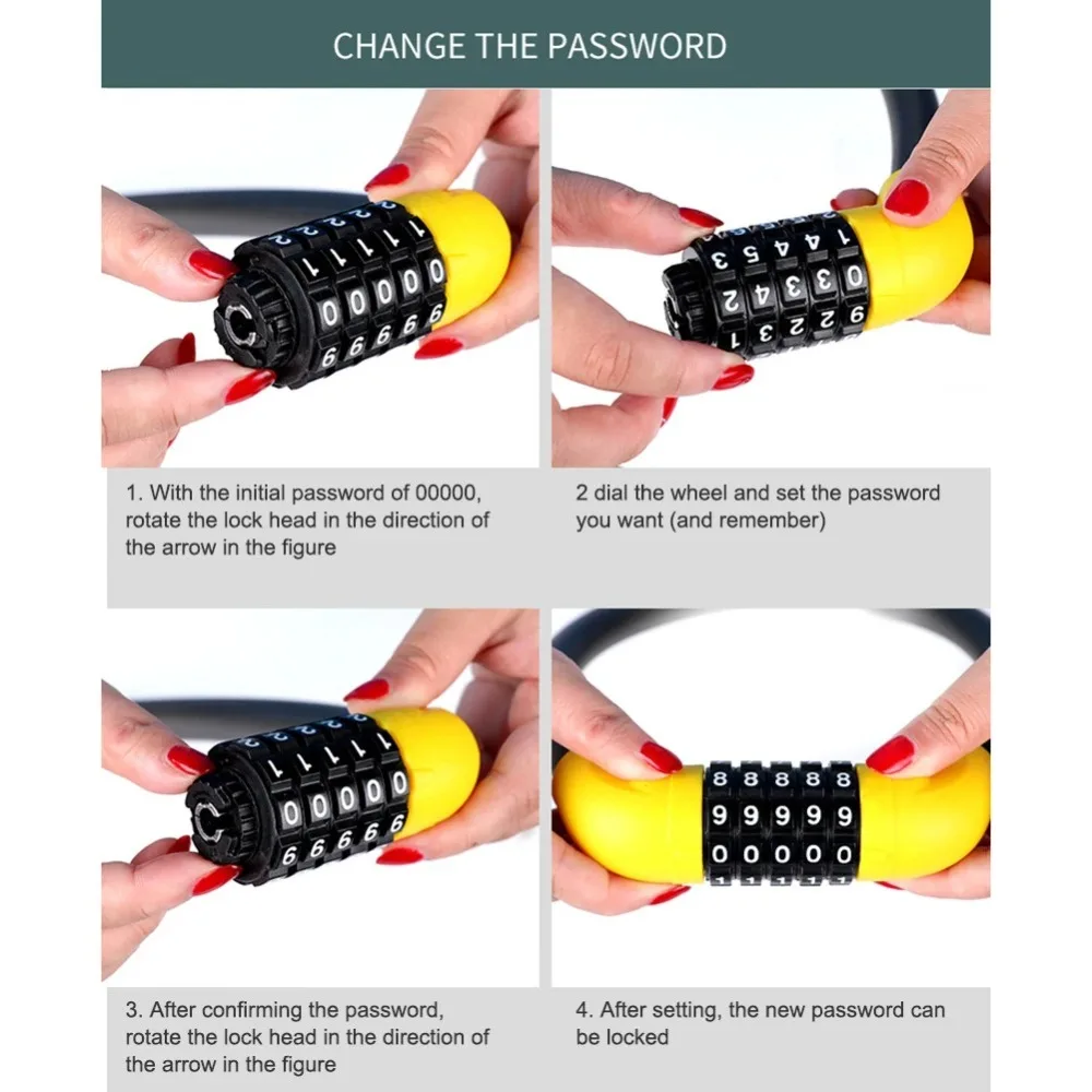 

Bike Lock Bike Lock Anti-theft Device Motorcycle Combination Padlock Bicycle Security Padlock Locking Equipment Number Lock Bike