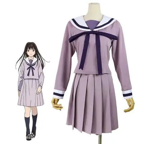 Anime ARAGOTO Noragami Aragoto Costume Dress Japan kimono Iki Hiyori Cosplay Sailor Uniform Dress Women Halloween Costumes