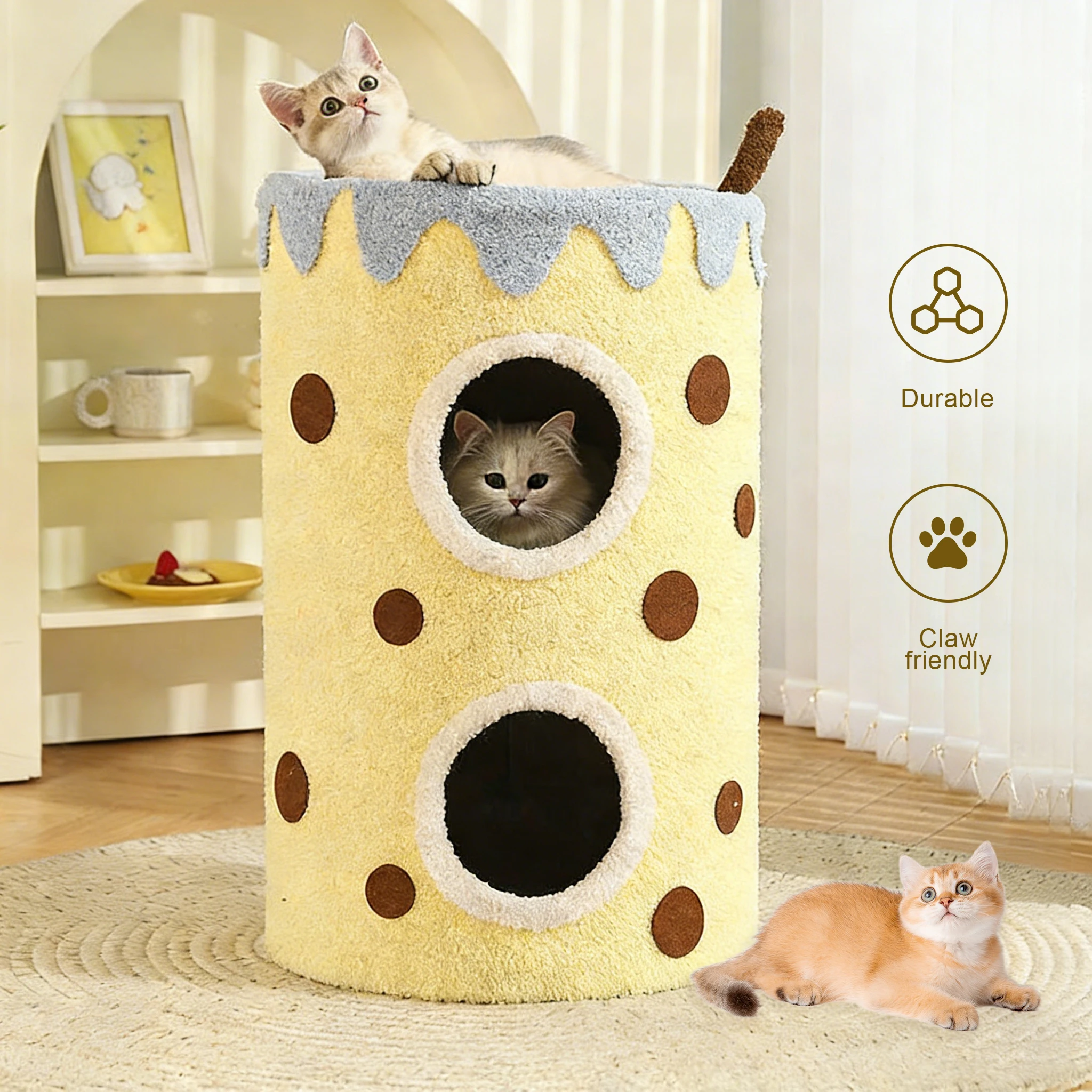 Wholesale OEM Customized Multi Level Sisal Cat Scratching Barrel Tower Scratch Post for Large Cats Pet Stores