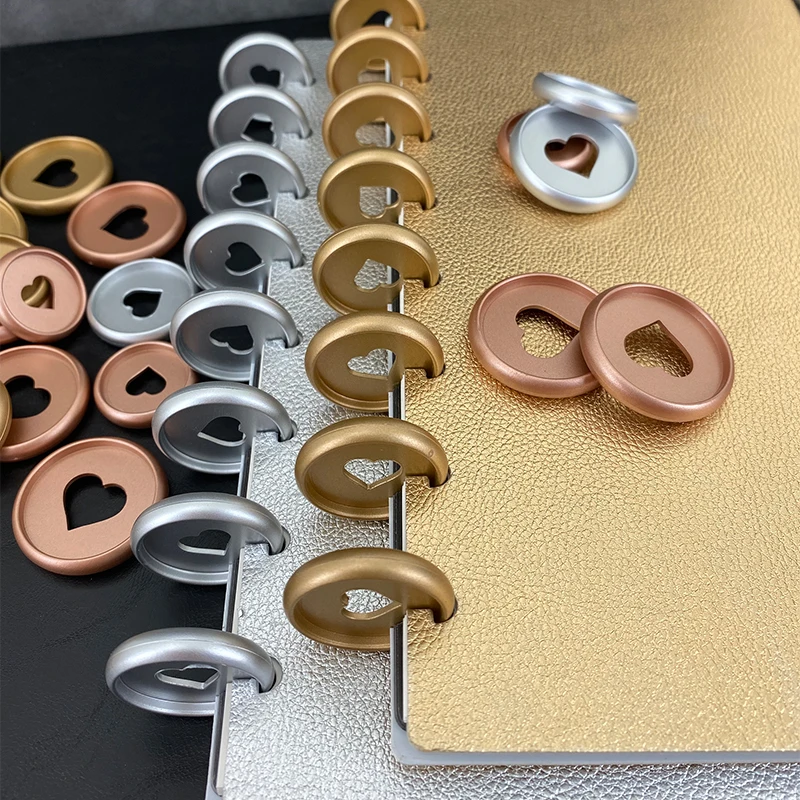 11pcs Planner Disc Binding Mushroom Binding Discs Binders Mushroom Plastic Ring Planner Rings with Heart Notebook Chest Binder