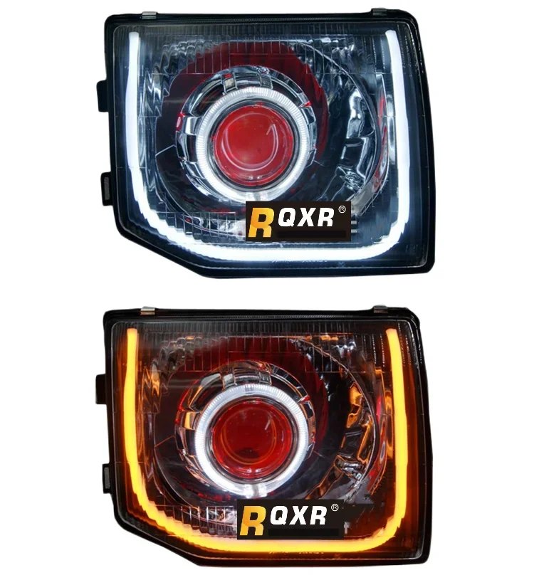 Car Front Xenon Headlight for Mitsubishi Pajero V31 V33 LED Daytime Running DRL Head lamp Low High Beam Angel eyes