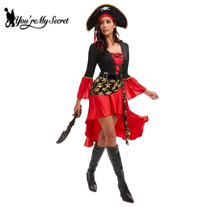

[You're My Secret] Adult Women's Pirate Cosplay Costume Halloween Cosplay Outfit Uniform Fancy Woman Dress Stage Perfermance