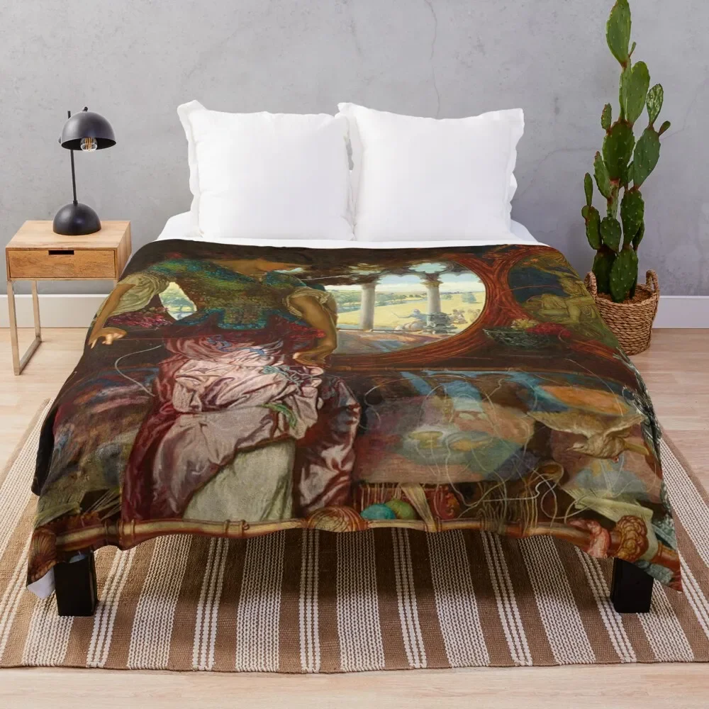 Lady of Shalott by Edward Robert Hughes Throw Blanket Luxury Winter beds Bed Fashionable Blankets