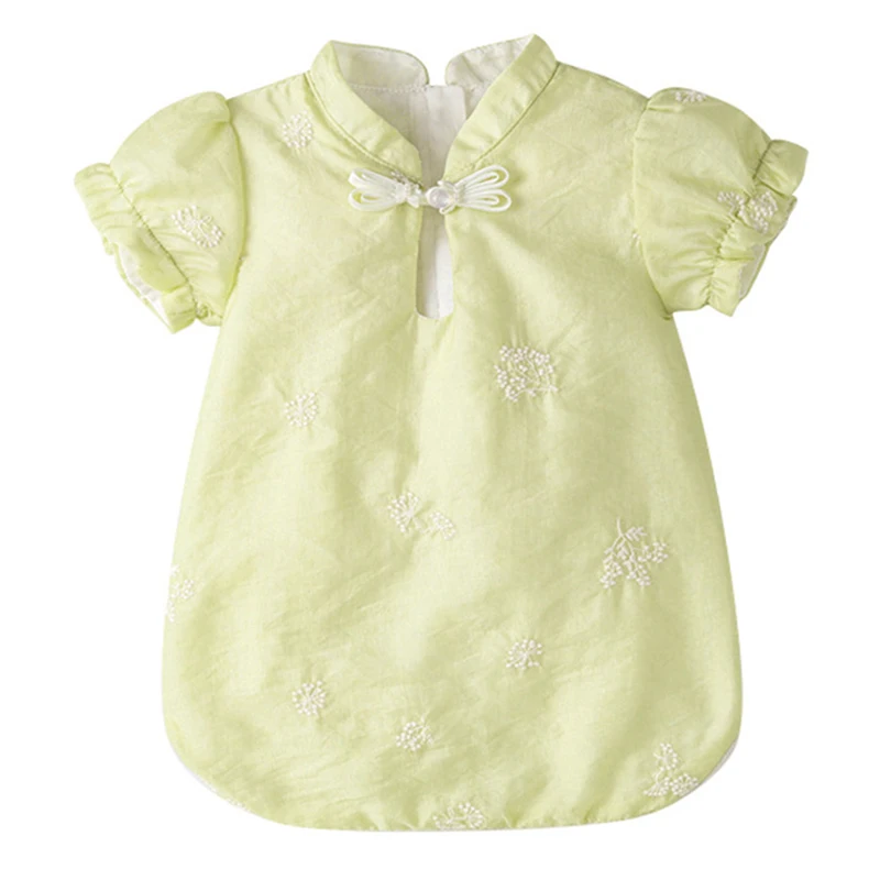

Summer Baby Flower Girl Dresses Chinese Style Fashion Embroidery Short Sleeve Princess Toddler Dress Kids Boutique Clothes BC593