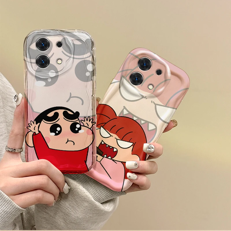 

Lovely C-Crayon Shin-chans Couple Phone Case For Redmi Note 13 12 11 ProPlus 10 9 Pro 14C 13C 12C 10C A4 K70 Soft Non-Slip Cover
