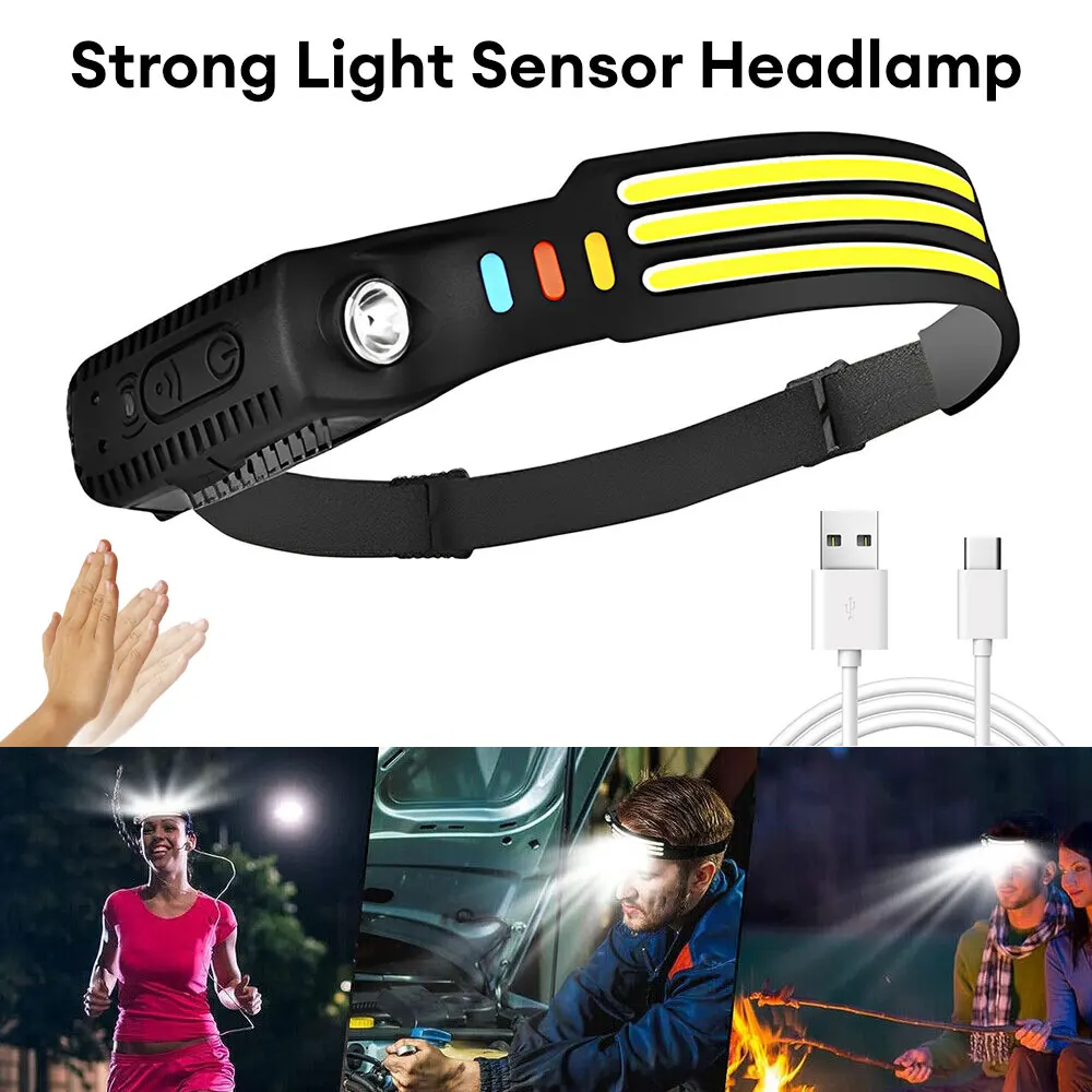 

COB Motion Sensor Headlamp Bright LED Induction Headlight Waterproof 3 Modes Headlight for Outdoor Camping Riding Fishing