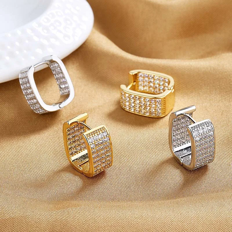 Shiny CZ Geometric Earrings 4