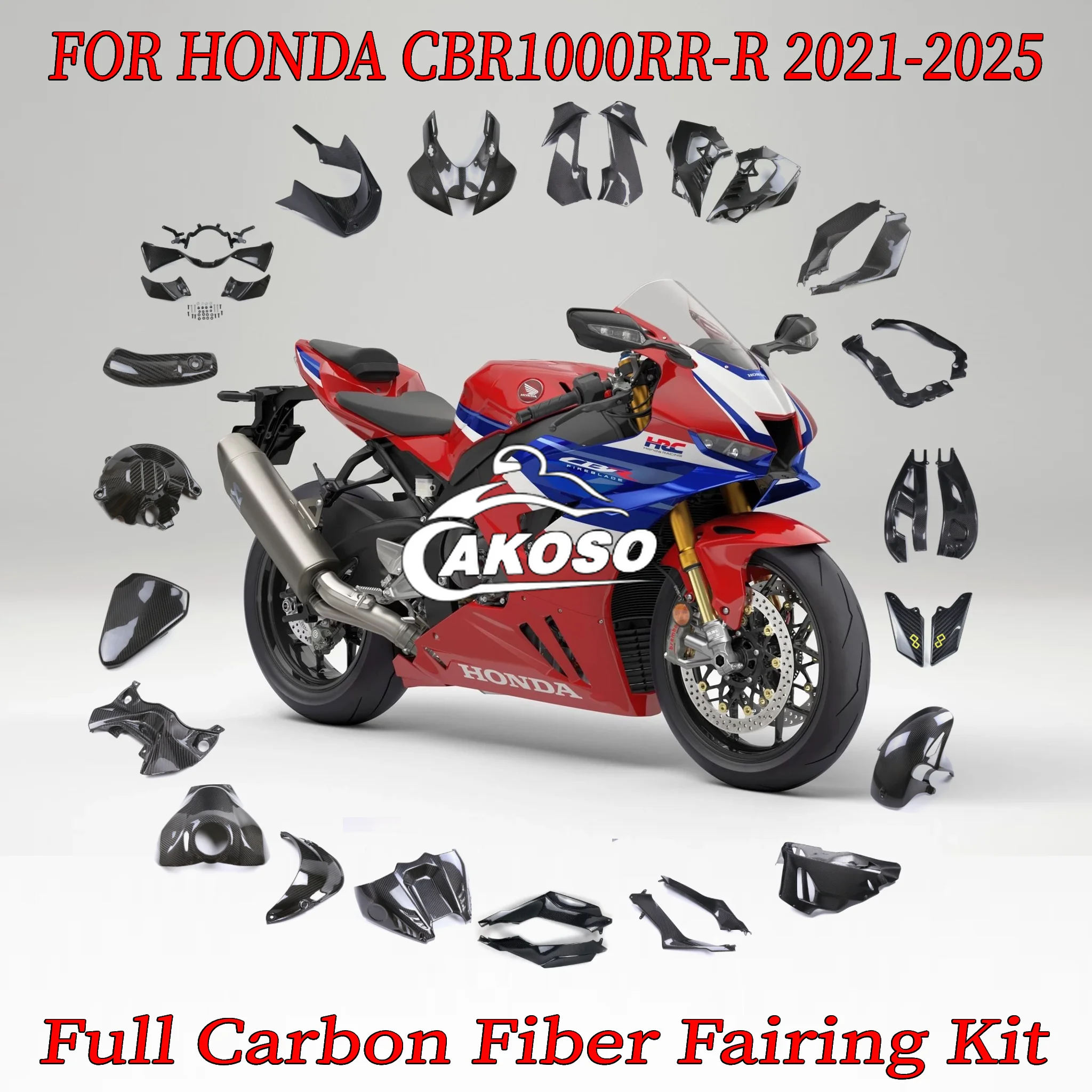 

For HONDA CBR1000RR-R 2021-2025 Carbon Fiber Full Fairing Kits Motorcycle Accessories Modified Body Panels Fenders Winglet
