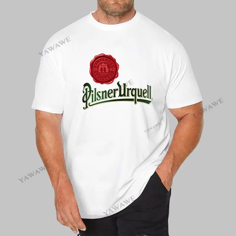 male brand teeshirt men summer cotton t shirt Pilsner Urquell beer t-shirt, Czech Republic Loose tops for him plus size teeshirt