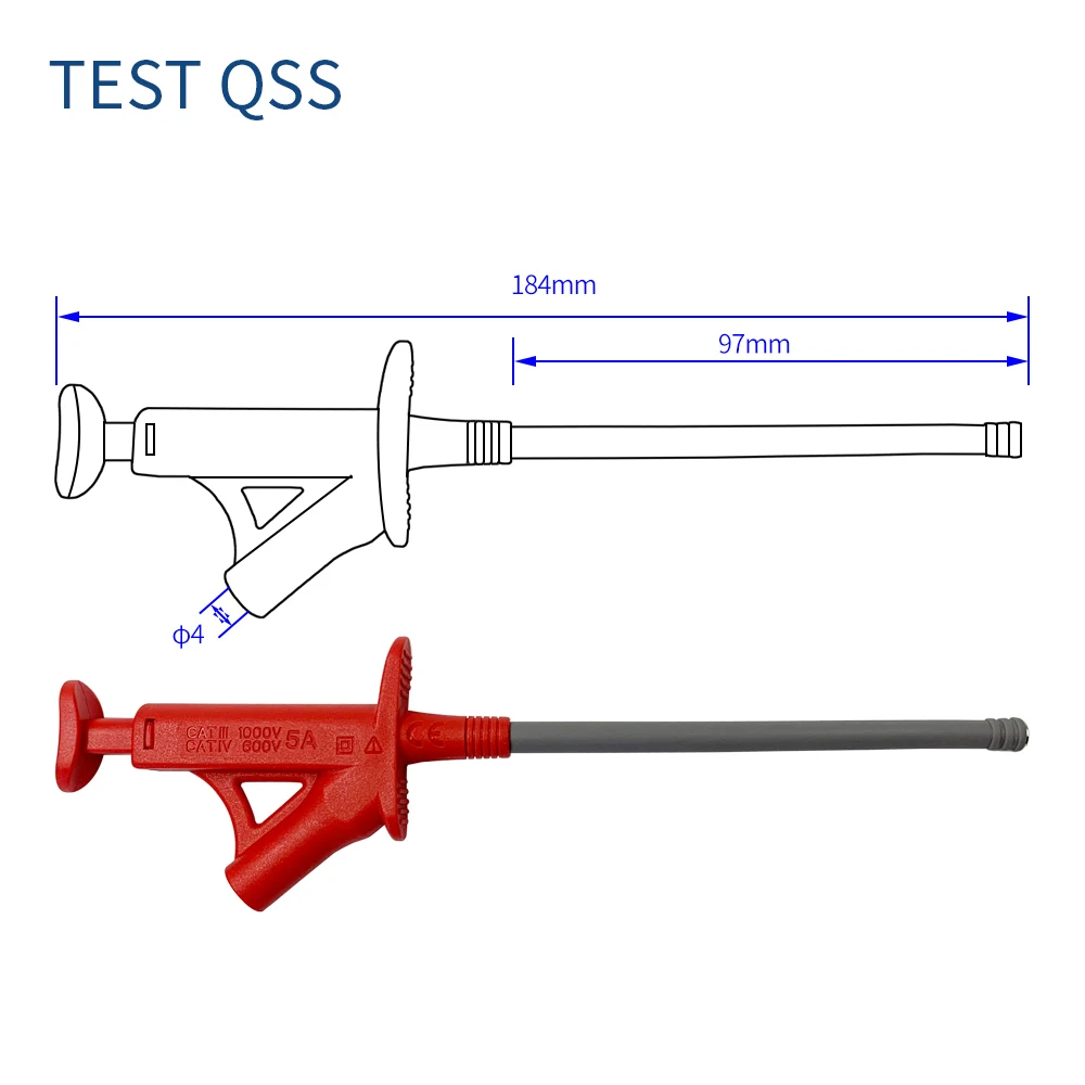 Imagem -04 - Qss-kit de Teste de Multímetro Digital Conjunto de Sonda com Clipes Jacaré Gancho de Teste Fio Flexível 23 Pcs