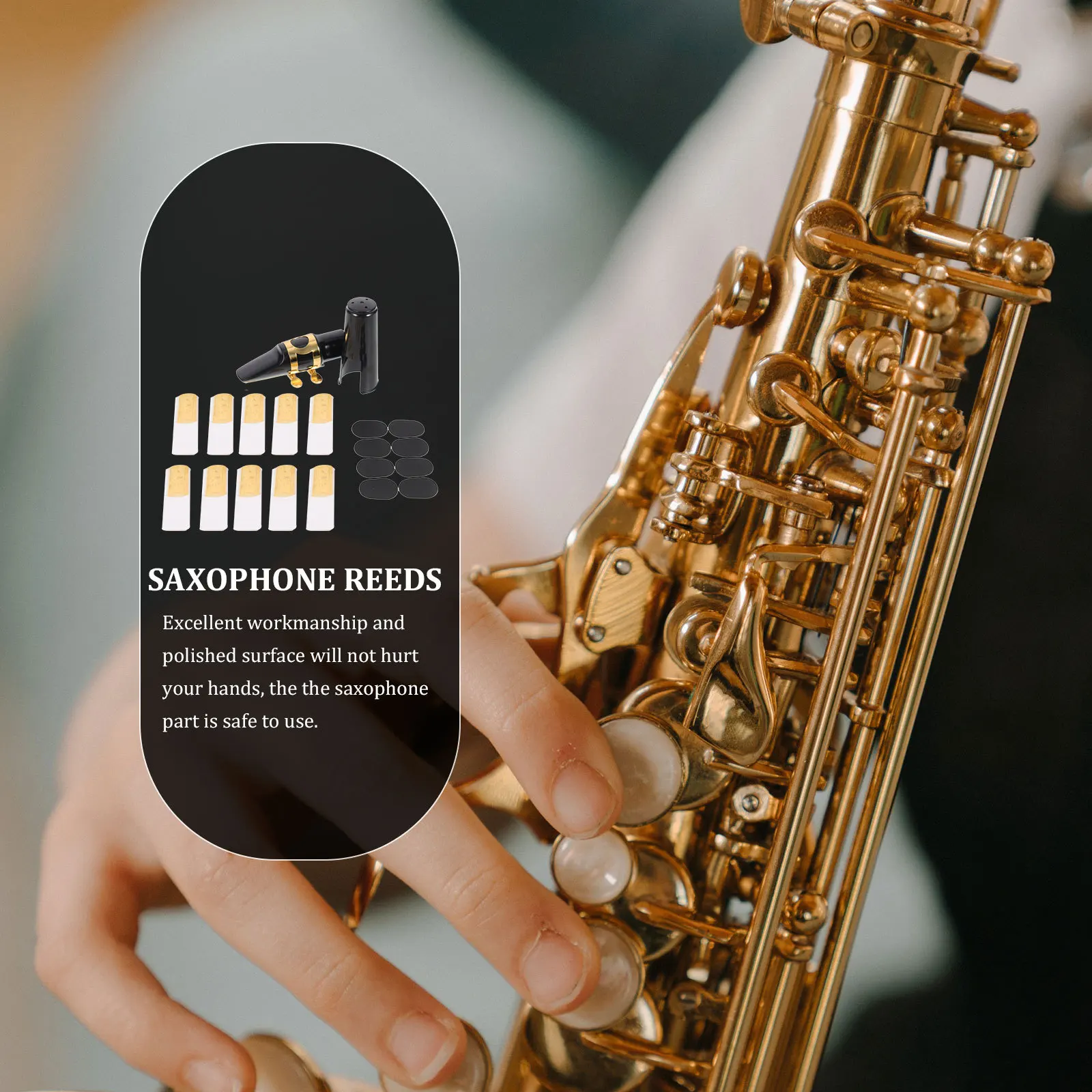 

1 set 1 Set Plastic Saxophone Replacement Parts Durable Accessories For Alto Saxophone Reeds Mouth Cushion Pads Tools Supplies