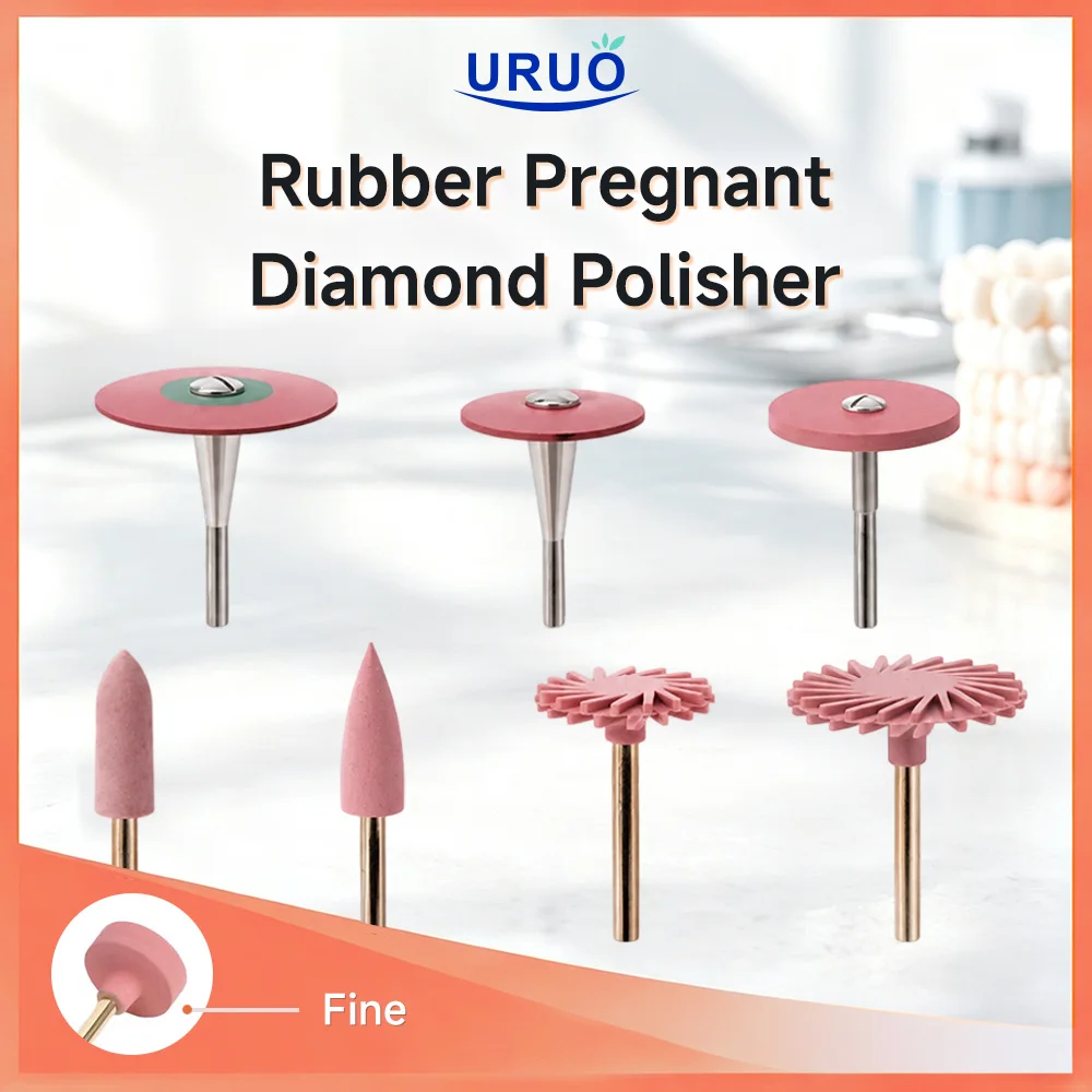 1PC Red Fine Diamond Polishers for Zirconia Rubber Diomond Dental Lab Tools D1F D26F D203F Dentistry Grinding Ceramics Stones