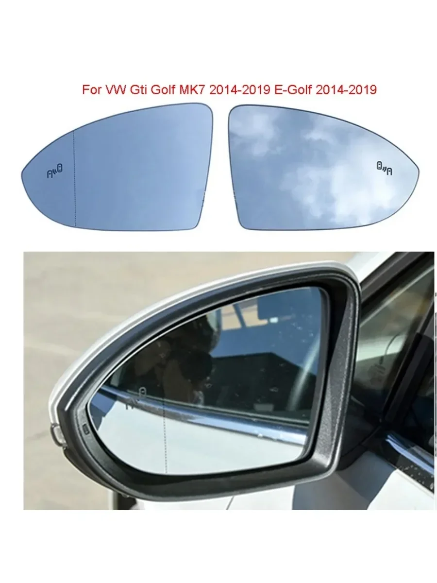 

Left Right Heated Blind Spot Warning Wing Rear Mirror Glass for VW Gti Golf MK7 2014-2019 E-Golf 2014-2019 5G0857521 5G0857522