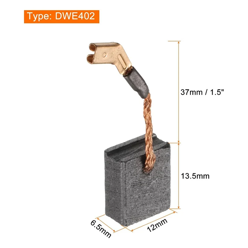 ABRW-8 pezzi spazzola di carbone 13,5 mm x 12 mm x 6,5 mm spazzola per smerigliatrice DWE402 parte di ricambio per motore elettrico