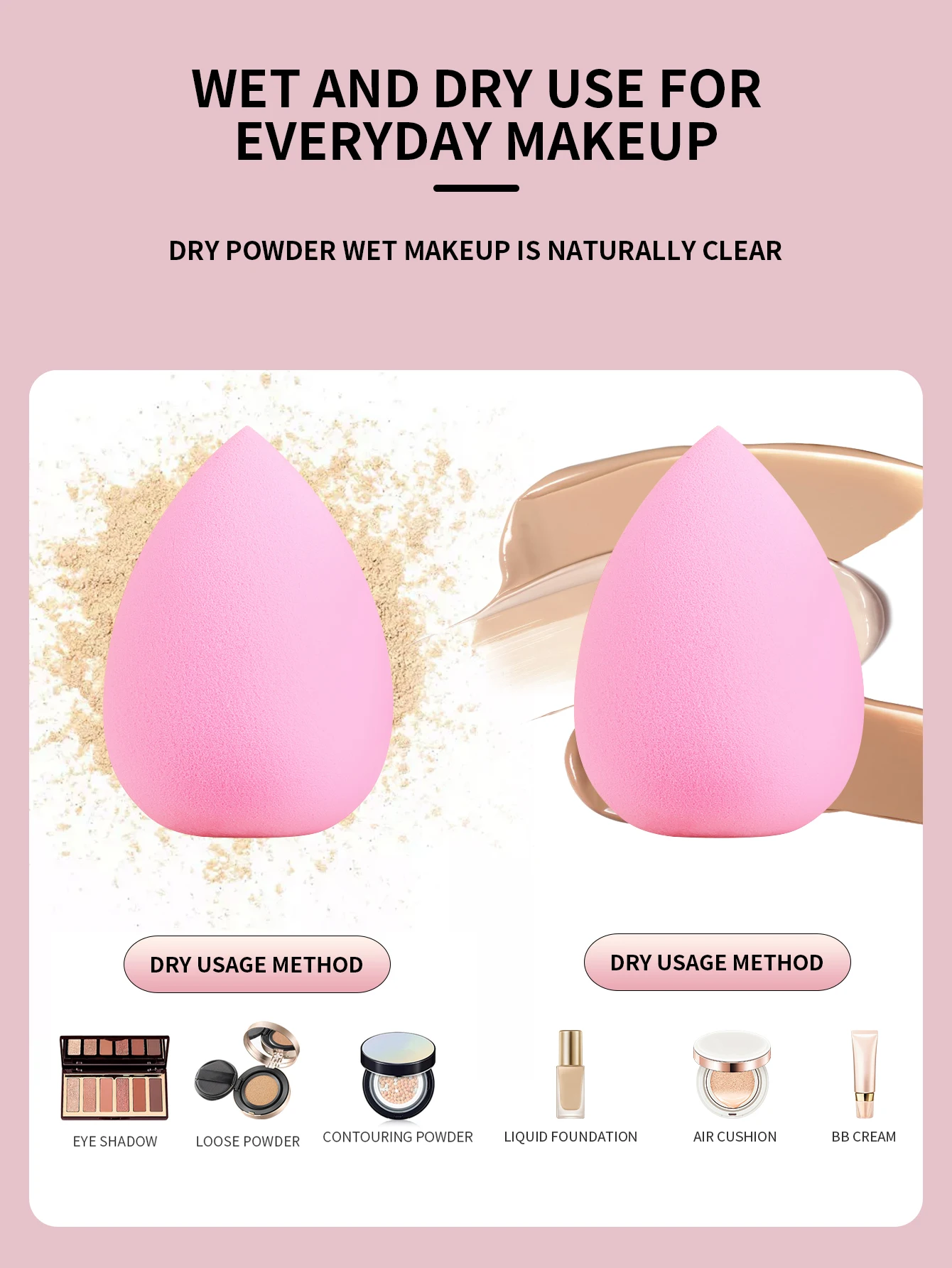 5 pçs grande ovo de maquiagem super macio e delicado maquiagem esponja pó puff maquiagem bb ovo não é fácil de comer pó molhado e seco dupla utilização