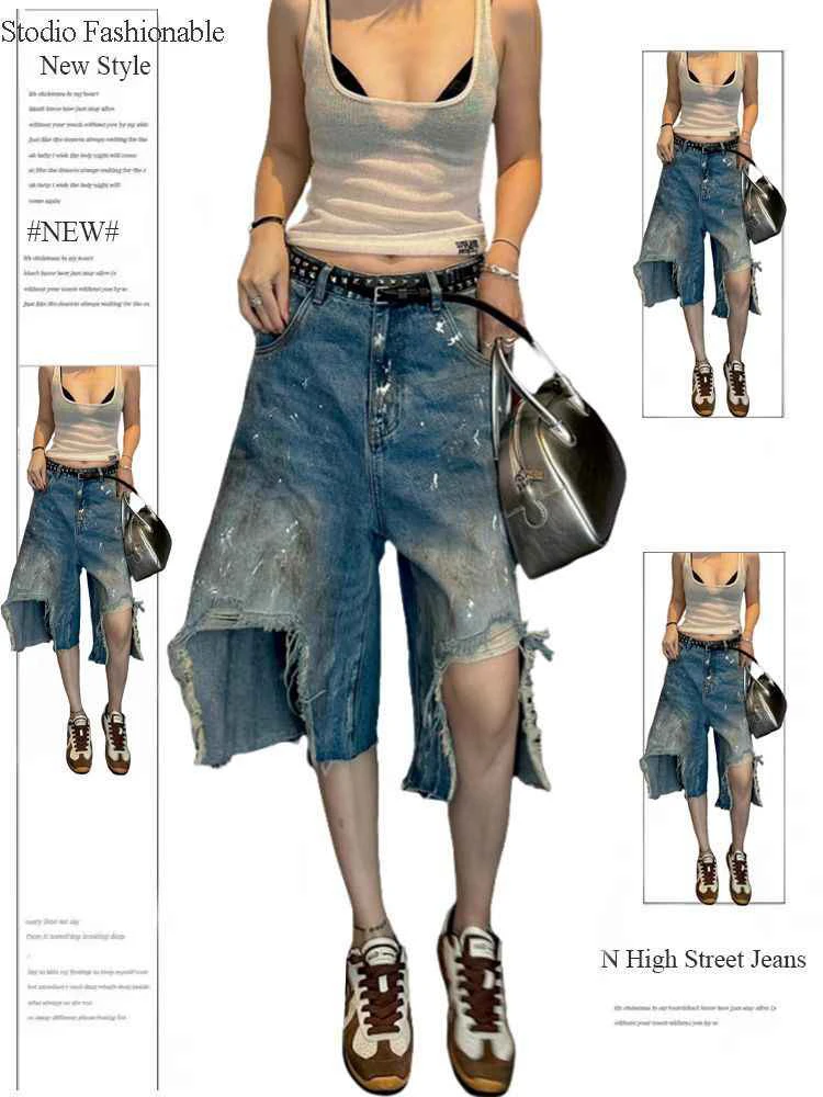 

Летние женские джинсовые шорты в японском стиле Baddie Y2K 2000-х годов, джинсовые брюки Harajuku, гранж, панк, Gyaru Coquette Kpop, широкий крой