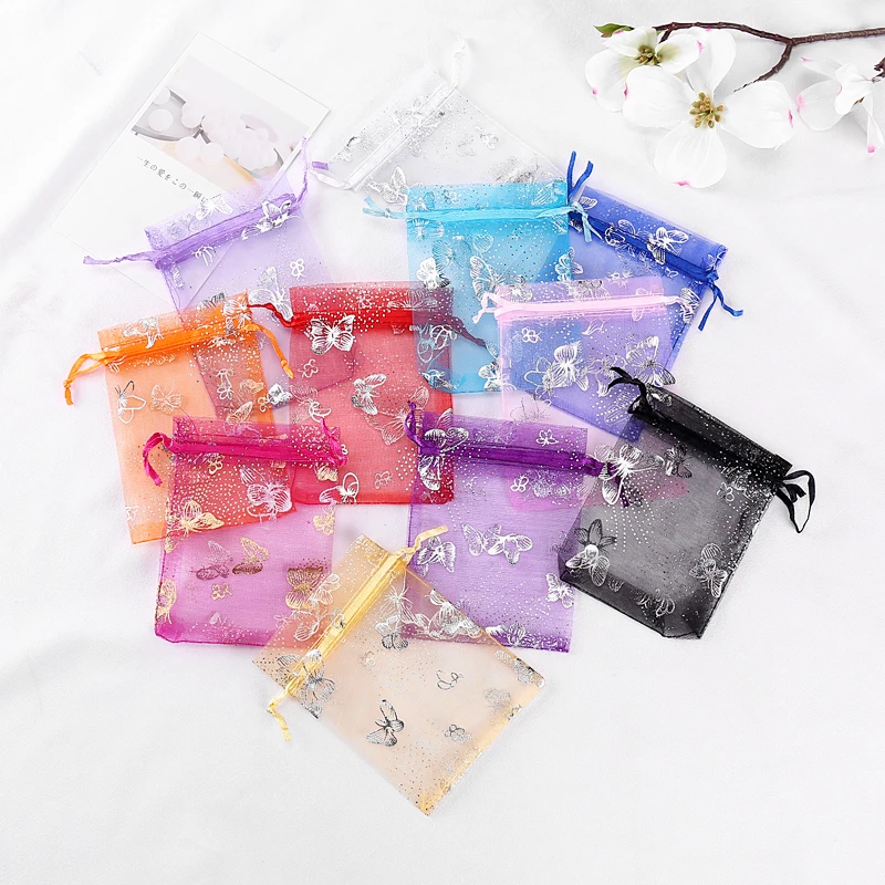 

Wholesale 100pcs High Quality 11*16cm Medium Organza Bag Colorful Wedding Favor Candy Gift Bag Jewelry Packaging Bags Pouches