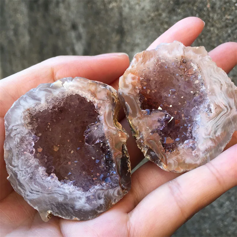 

Натуральный Агат Жеода Пара Кристалл Кварц Друзы Сардоникс Минералы Образец Камень Исцеление Рейки Коллекция Домашнего Декора