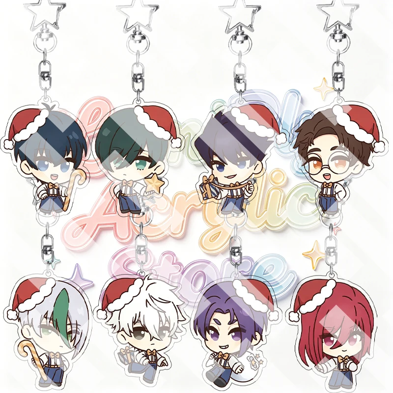Blue Lock Q Version Christmas Yoichi Isagi Rin Itoshi Sae Itoshi Anime Character Pendant Cartoon Acrylic Keychain Bag Charm Gift