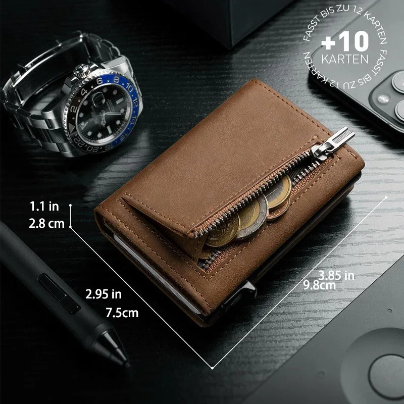 Rfid Microfiber Leather Men Wallets Fashion Card Holder Trifold Wallet Money Bag Smart Slim Thin Coin Pocket Wallet Purse