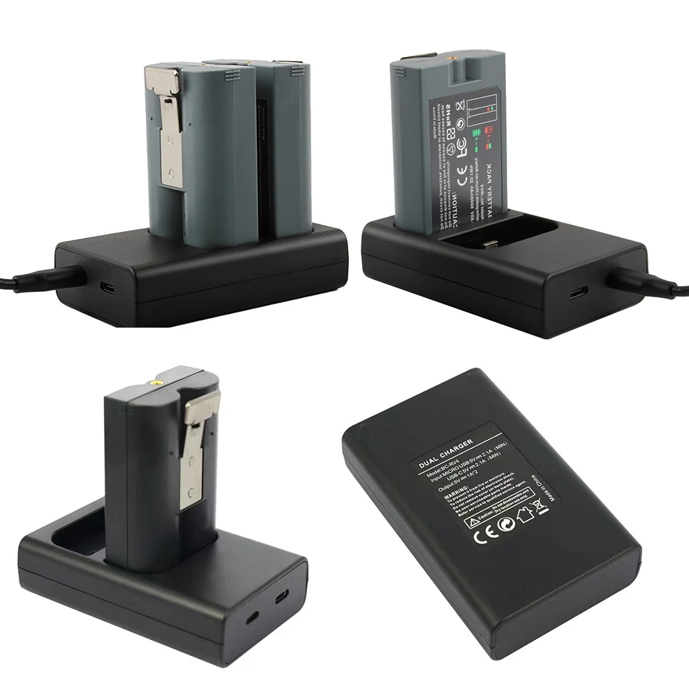 شاحن بطارية ثنائي المنفذ، محطة شحن مزدوجة المنفذ، محطة شاحن بطارية حلقية لبطارية كام الأضواء #3