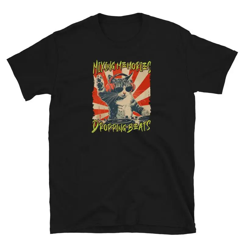 

Funny DJ Cat Disco Sound Tech Headphone Music T Shirt