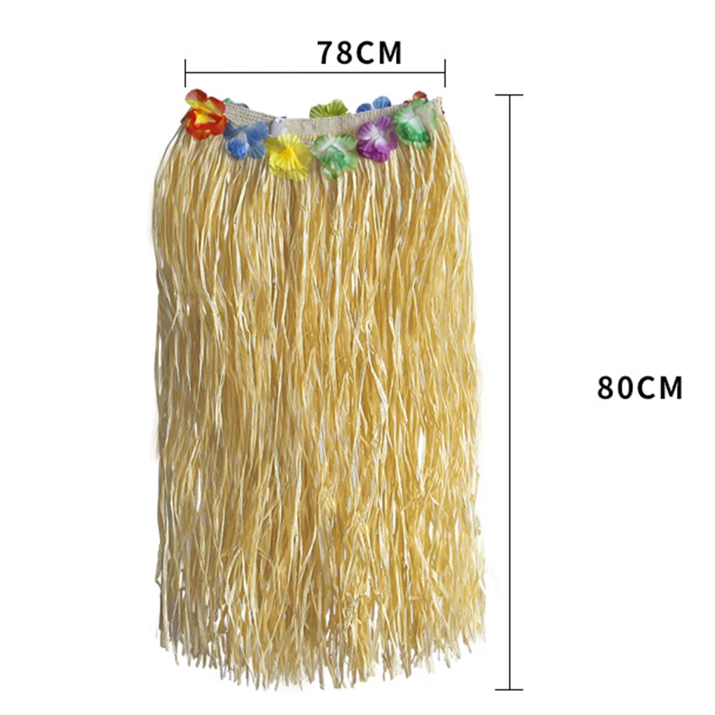 

Fashion Raffia Skirt Women's Hawaii Theme Party Dress Elastic Waist Hula Dance Costume for Festival Photo Shoot
