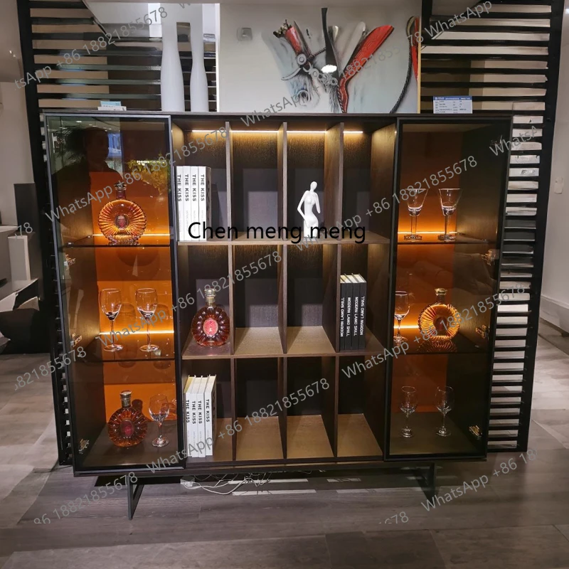 

Modern simplicity, Italian style, living room side cabinet, wine, storage, minimalist side cabinet, small bookshelf