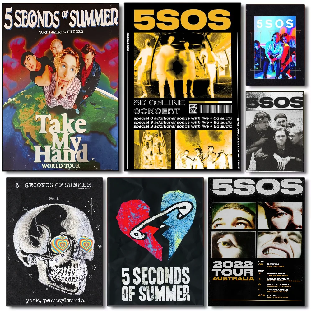 5 S-Seconds of S-Summer Poster HD art sticky wall waterproof home living room bedroom bar aesthetic decoration