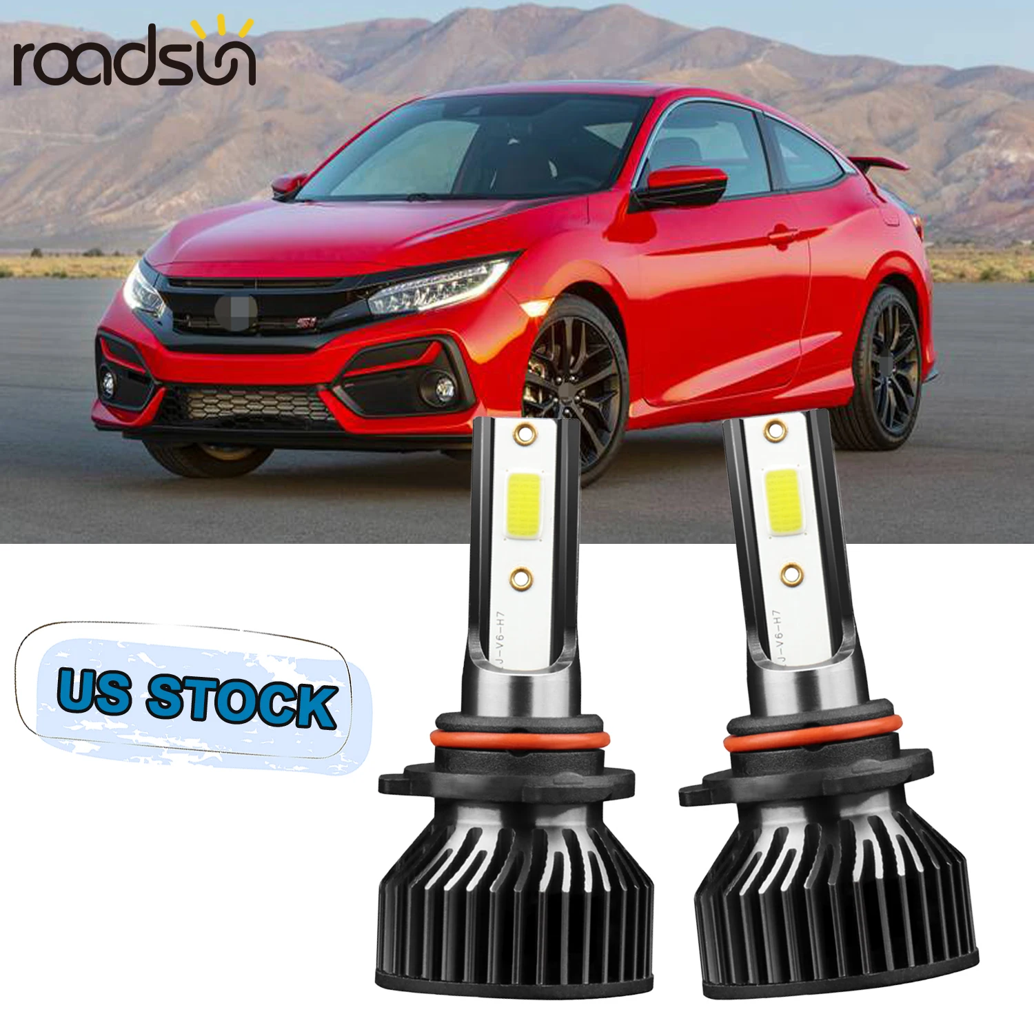 9005/HB3 Car LED Headlight Bulbs Turbo Fan LED Bulbs with Internal Drive COB Chips 6000K 120W Car Headlamps