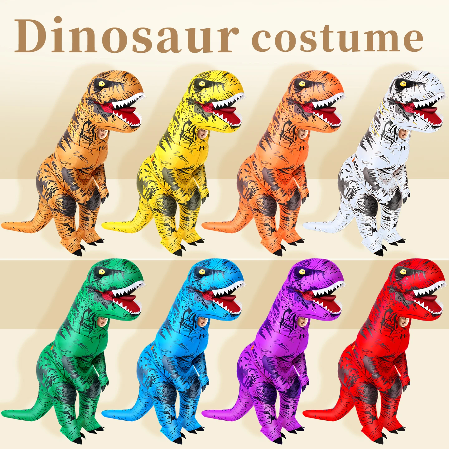 

Забавный костюм на Хэллоуин, надувной костюм динозавра Тираннозавра Рекса, костюм для взрослых, одежда в стиле динозавра.