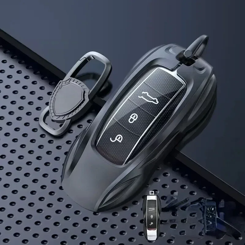 Für Porsche Cayenee Panamera Macan 2013 2023 2011-2016 Zink legierung Silber Autos chl üssel etui schlüssel lose Abdeckung Schlüssels chale Autozubehör