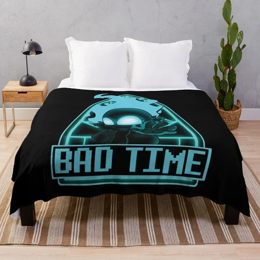 Copy of FNF INDIE CROSS - undertale nightmare sans bad time art Throw Blanket heavy to sleep Bed Fashionable wednesday Blankets