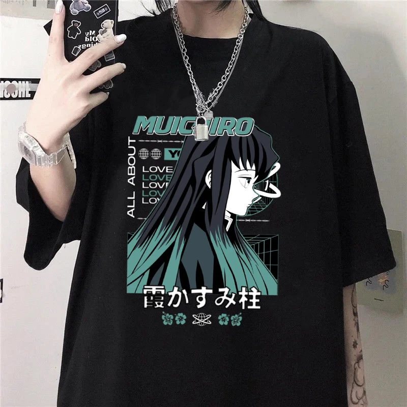 

Hot Anime Tokitou Muichirou Printing T-shirt Fashion Unisex Short Sleeve Summer Cool Hip Hop Top Tee Personality T Shirts