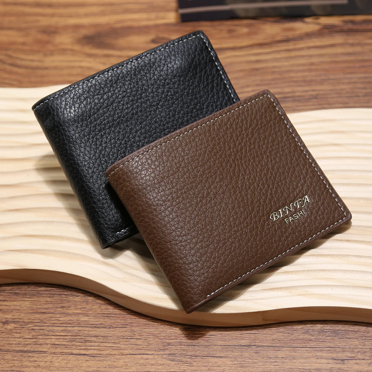 

New Men's Short Wallet Fashion Casual Hinge Bronzing Printing Men's Wallet Multi-card Change Bag Wallet