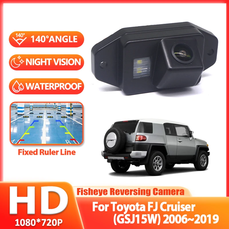 Камера заднего вида CCD HD «рыбий глаз» для Toyota FJ Cruiser (GSJ15W) 2006 ~ 2018 2019, автомобильный резервный монитор заднего вида для парковки, ночное видение