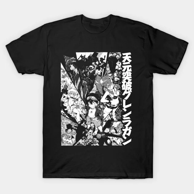 Camiseta Tengen Toppa, ropa con personalidad, ropa para todo el año, ropa holgada para parejas, unisex, Y2k, mangas cortas, producto de alta calidad